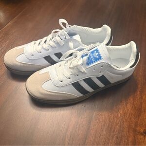 Adidas Samba White and Black Trainers